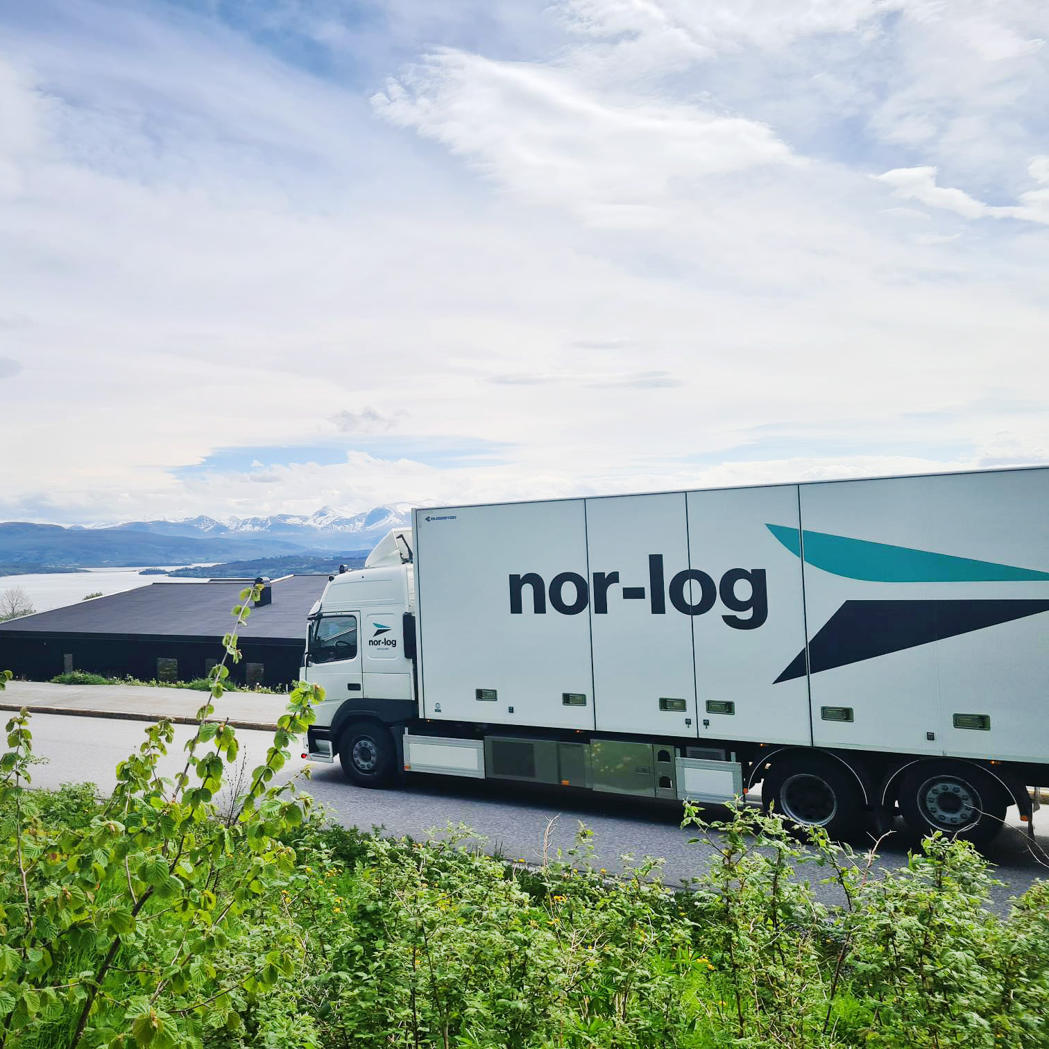 Nor-log truck on road